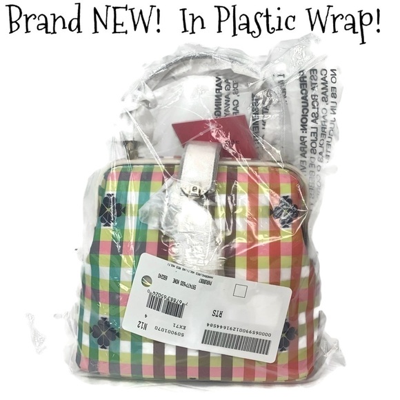 Kate Spade Remedy Doctor Micro Plaid Rainbow Clover Gingham Bag - Picture 3 of 7